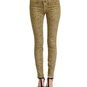 Rich & Skinny Python Print Slim Jeans Olive Sz 30 Nwt $175 Festival Cowgirl Slz